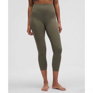 Lululemon Align 23" High Rise Cropped Athletic Workout Leggings Lounge Green 6
